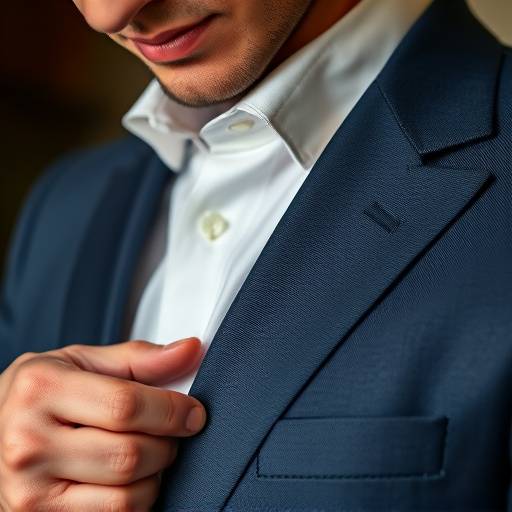 A tailor meticulously hand-stitching a suit lapel